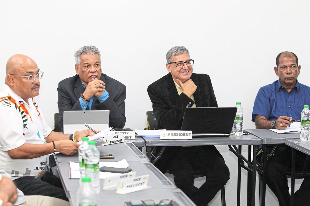 Gurdip (second from right) with (from left) Kuganeson, Brian and Stephen at the committee’s first council meeting.