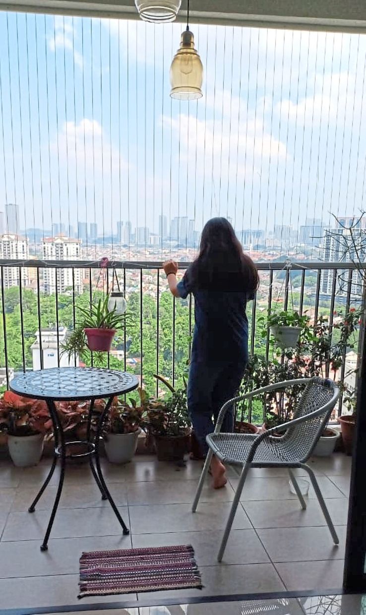 Some unit owners at high-rises have installed invisible grilles as extra precaution. — Courtesy photo of owner