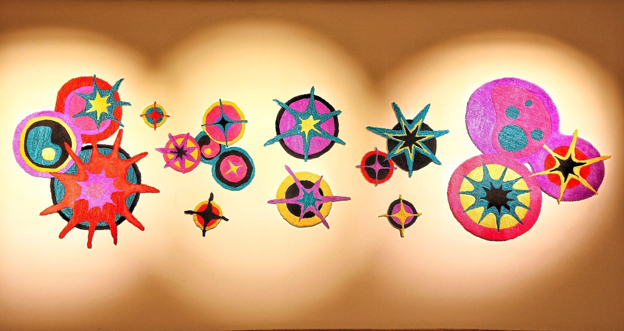 A view of the textile wall installation by Syazwan titled ‘Chromatic Fractures’. Photo: The Star/Muhamad Shahril Rosli