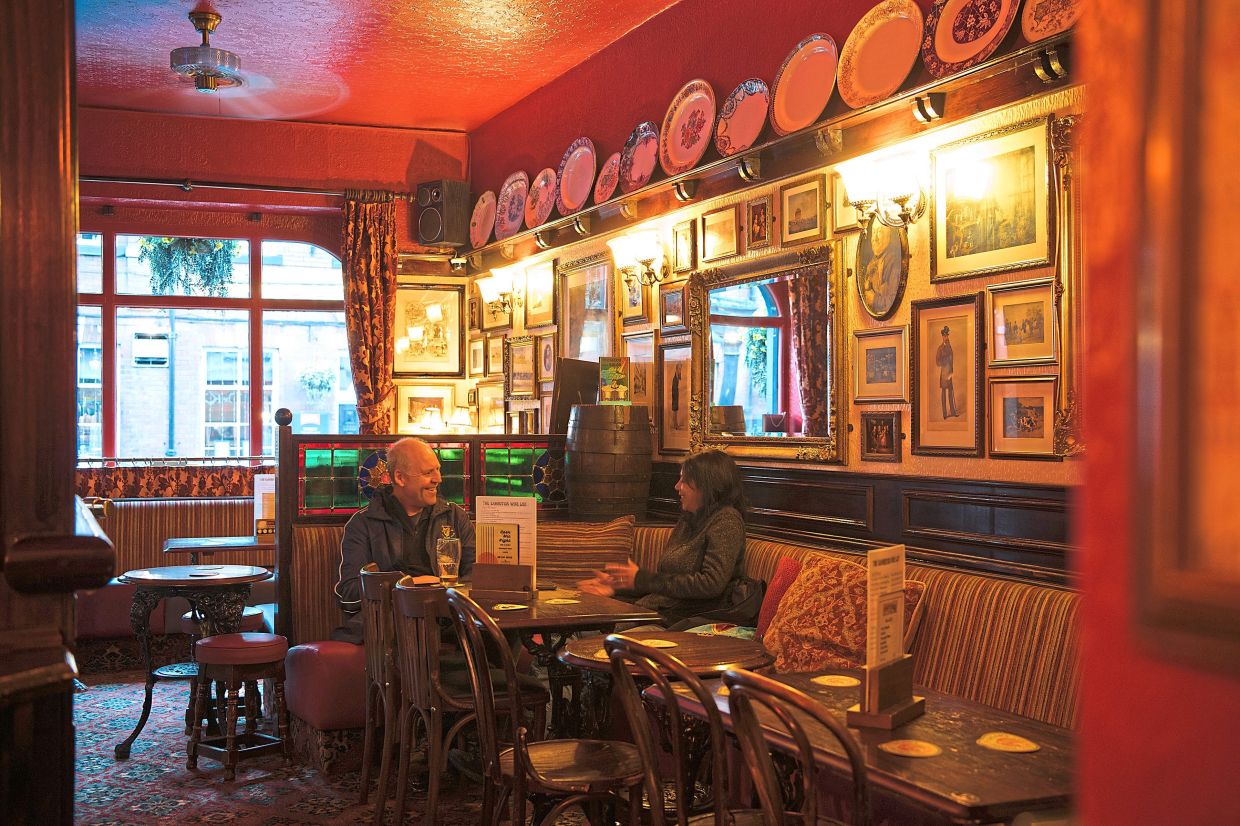 Patrons at the Exhibition, a pub with overnight accommodations in York.