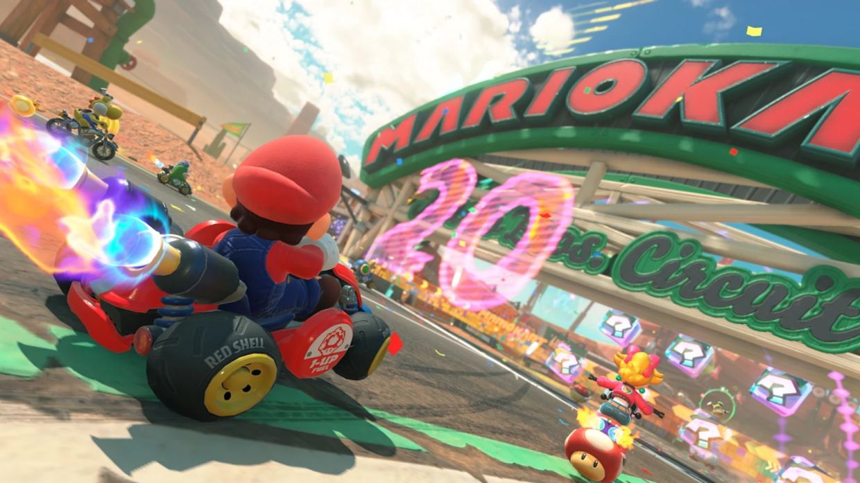 In 'Mario Kart World', players compete against 24 racers and travel on long, winding and complex tracks.