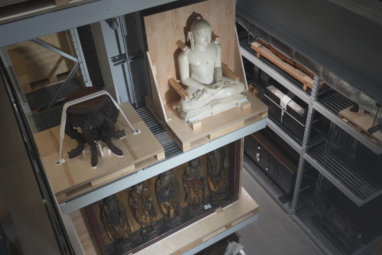 Religious artefacts on display at the V&A Storehouse in London. Photo: AP 