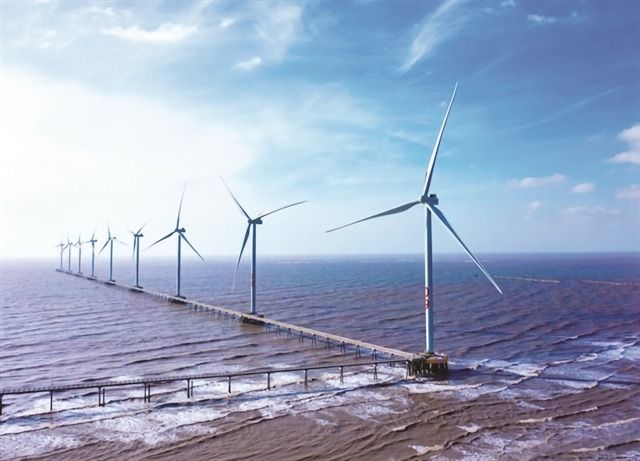 The offshore Dong Hai wind farm in the southern province of Tra Vinh. - Photo: VGP Photo