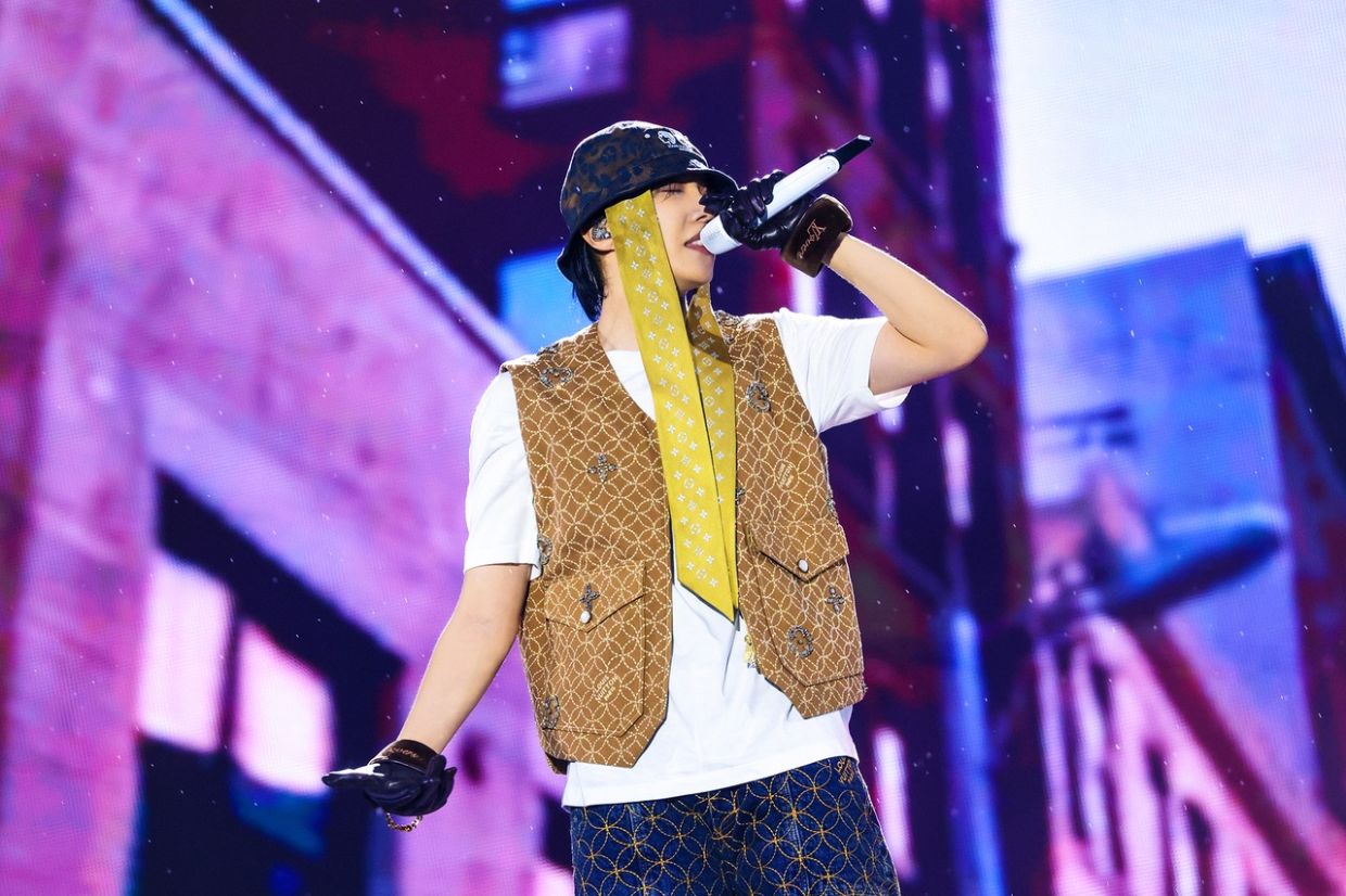 J-Hope performs during his encore solo concert “J-Hope Tour ‘Hope on the Stage’ Final” at Goyang Sports Complex in Gyeonggi Province, Friday. - Photo: Big Hit Music