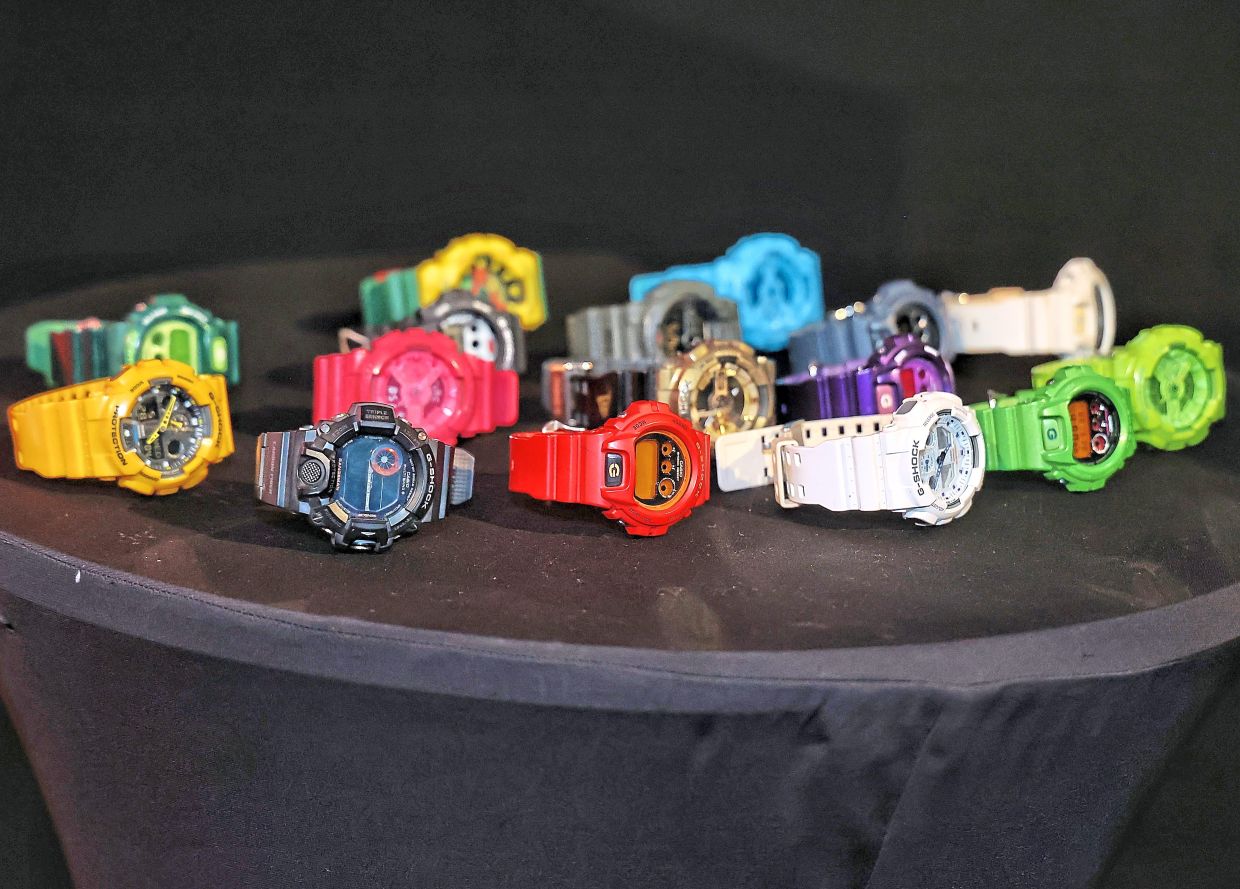 Some of the watches from Zizan’s G-SHOCK collection.
