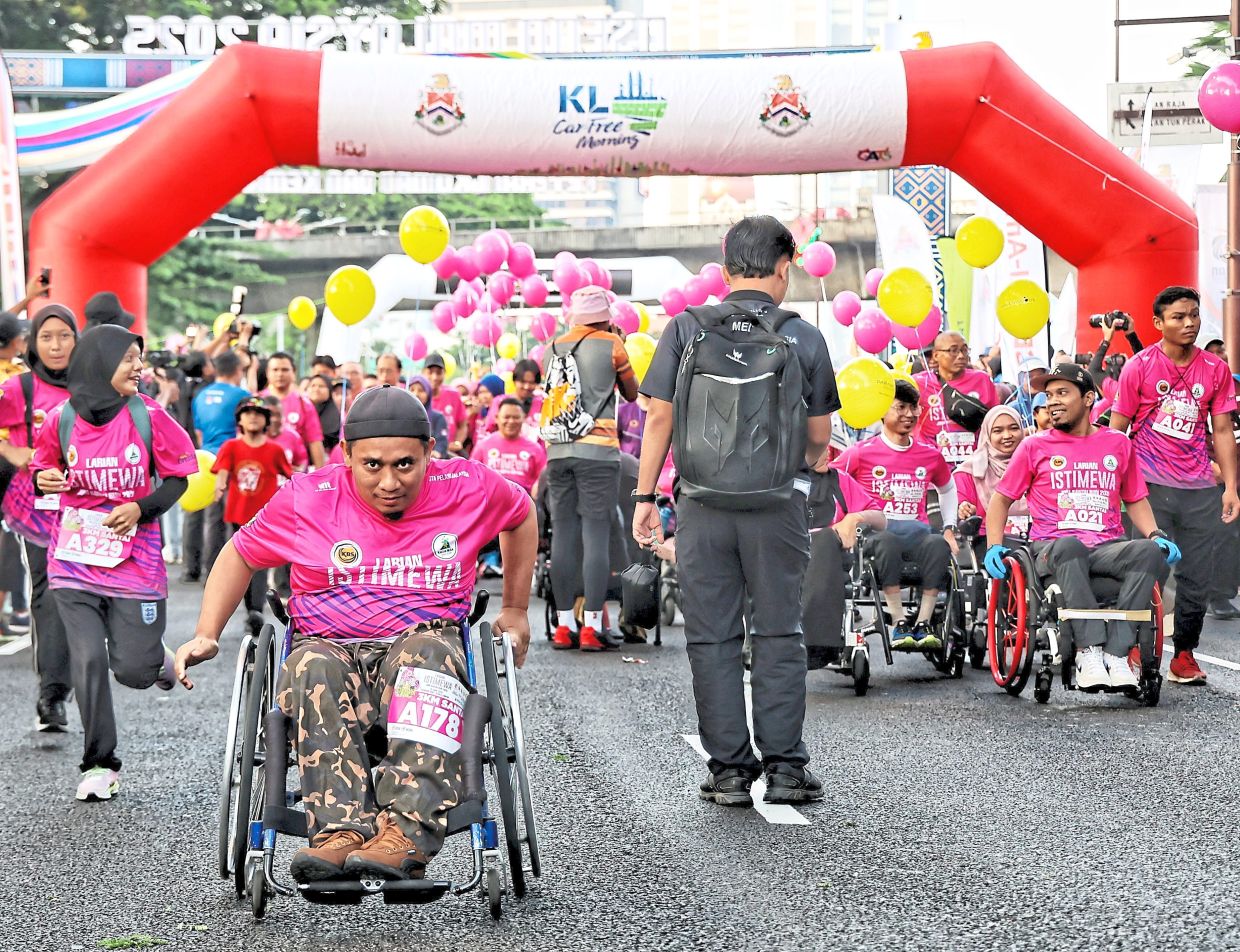 The mobility challenged are not left out of the Car-Free Morning event.