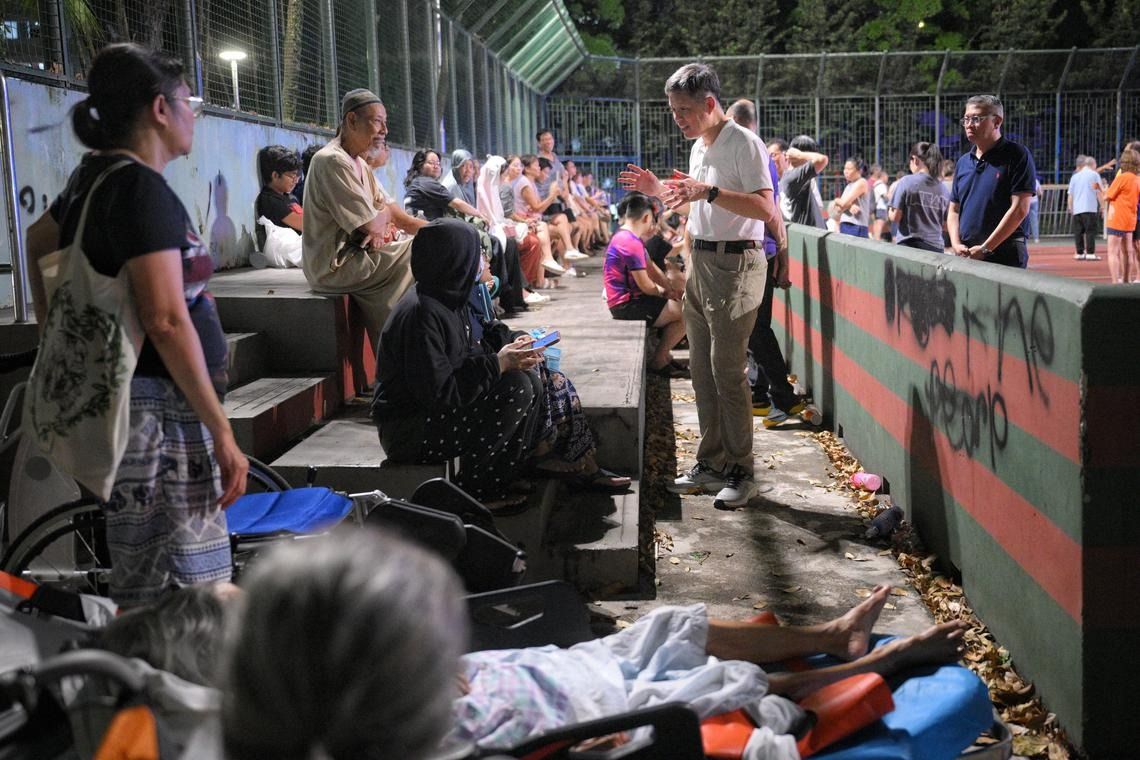 Defence Minister and Tanjong Pagar GRC MP Chan Chun Sing visited the scene to assist affected residents. - Photo: ST 