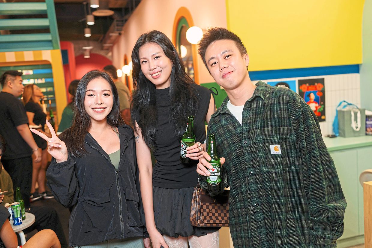 Guests having fun at a Heineken Refresh event.