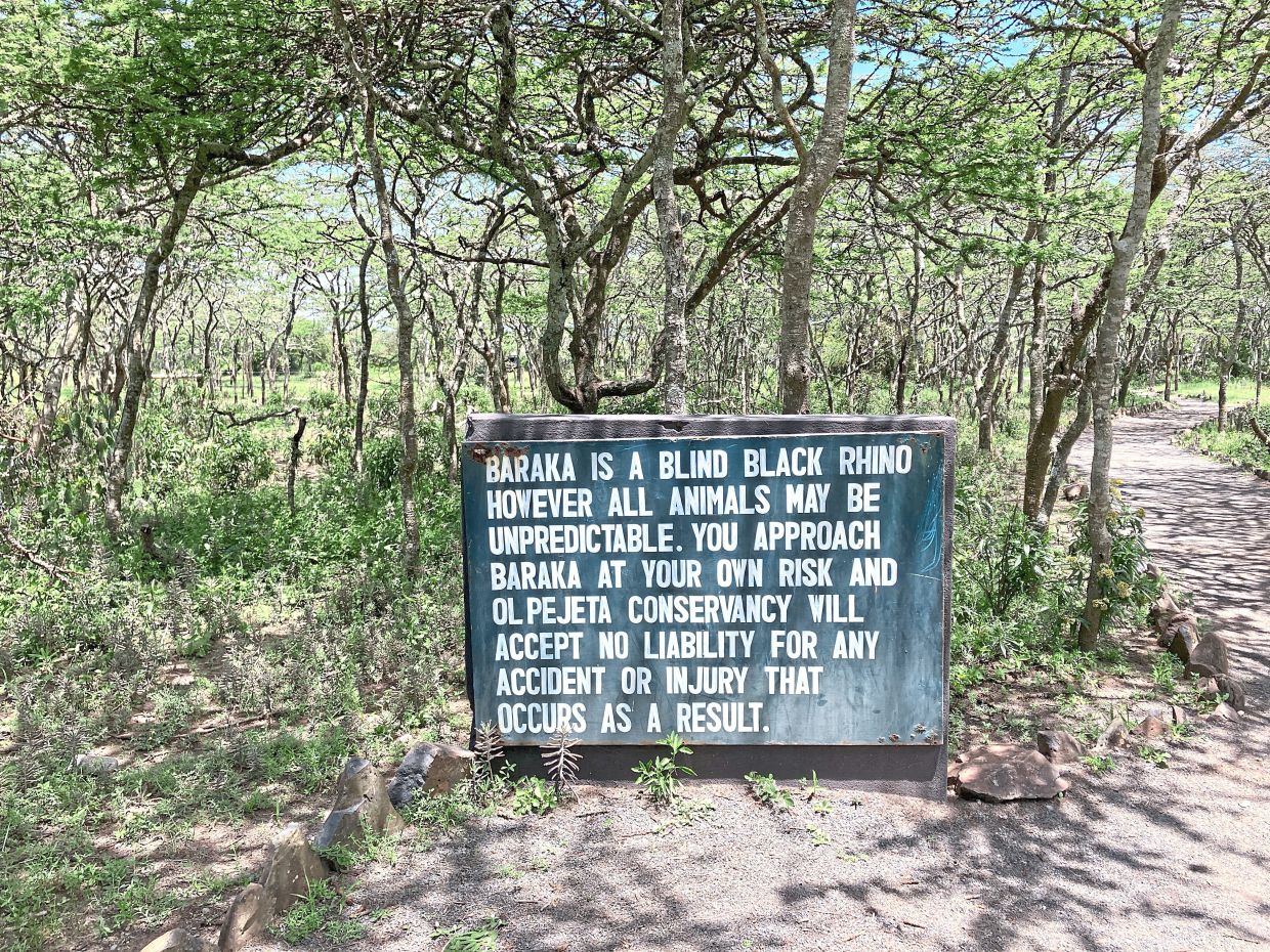 A sign at the entrance to Baraka's enclosure.