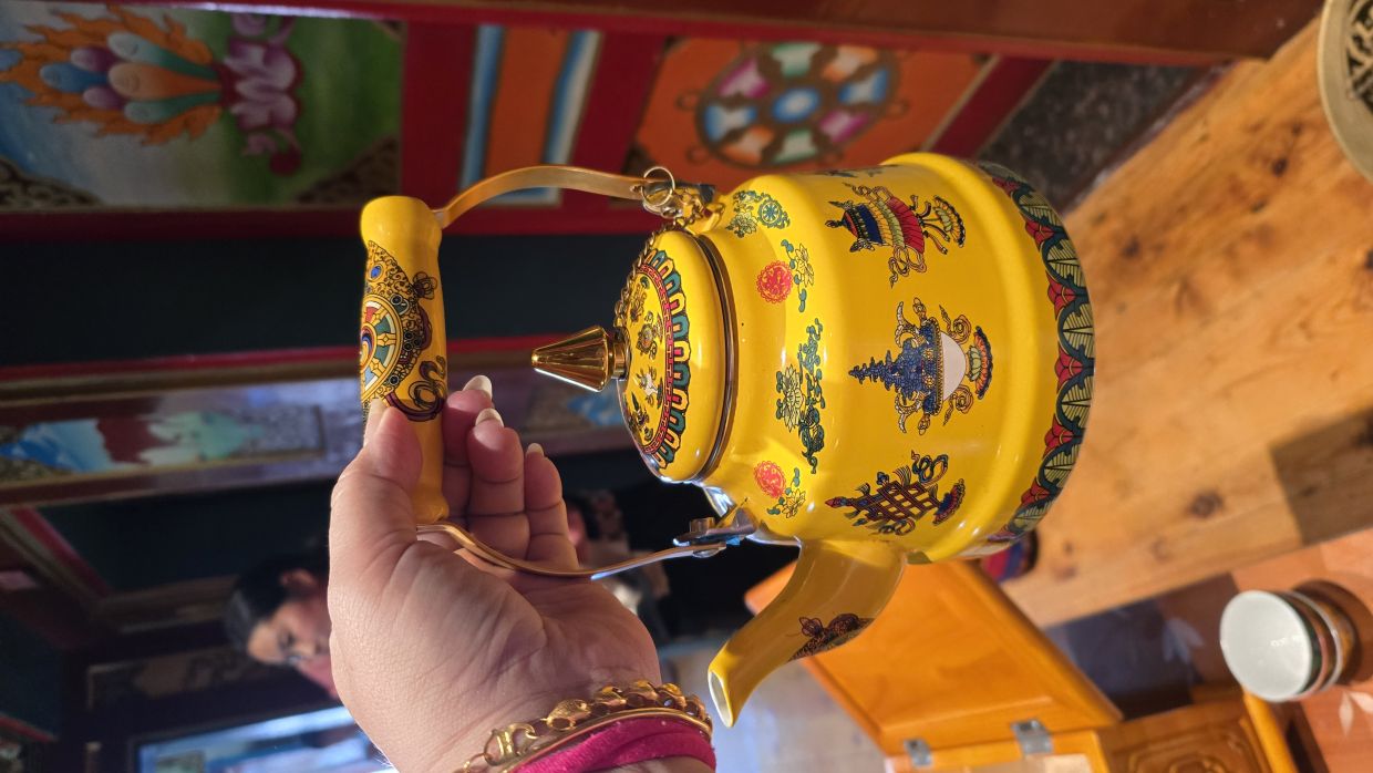A colourful Tibetan teapot makes for a wonderful souvenir. 