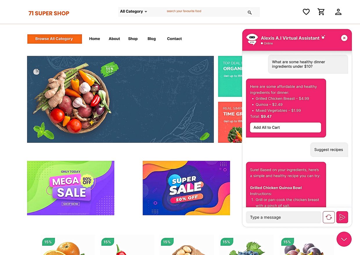 The smart platform adapts to the needs of the grocery sector, helping businesses by addressing customer questions, recommending products and even suggesting recipes, making shopping easier for the customer.