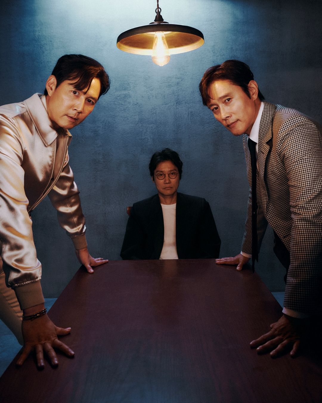Director Hwang Hwang Dong-hyuk (centre) calls his 'Squid Game' journey as a miracle as it allowed him to grow creatively. 