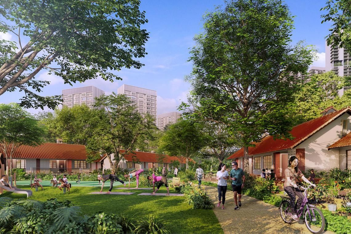 An artist’s impression of how the former Fairways Quarters could be integrated in community node. - Photo: Urban Redevelopment Authority