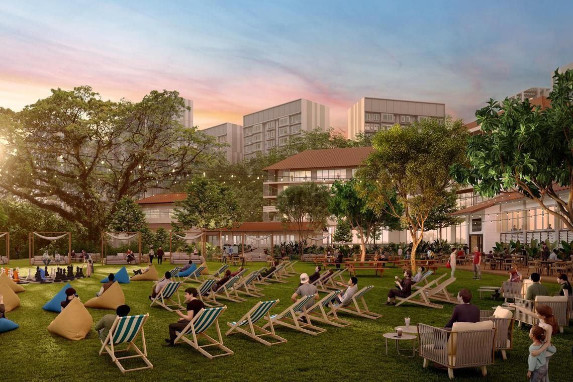 An illustration of how the former Bukit Timah Saddle Club Clubhouse can be repurposed to form a new amenity node for future residents. - Photo: Urban Redevelopment Authority