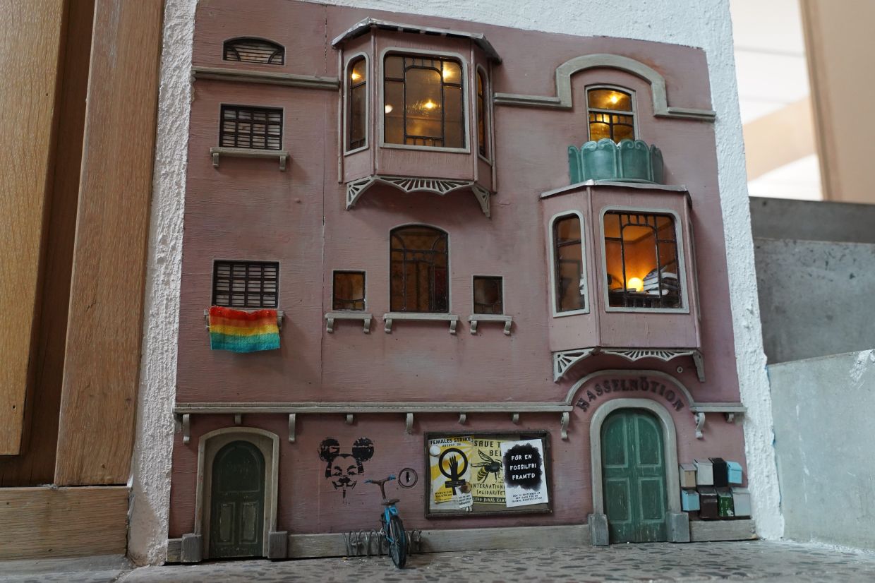 Anonymouse’s 'Hasselnotion Student’s House' (2020) on display at Skissernas Museum, Lund. Photo: AP