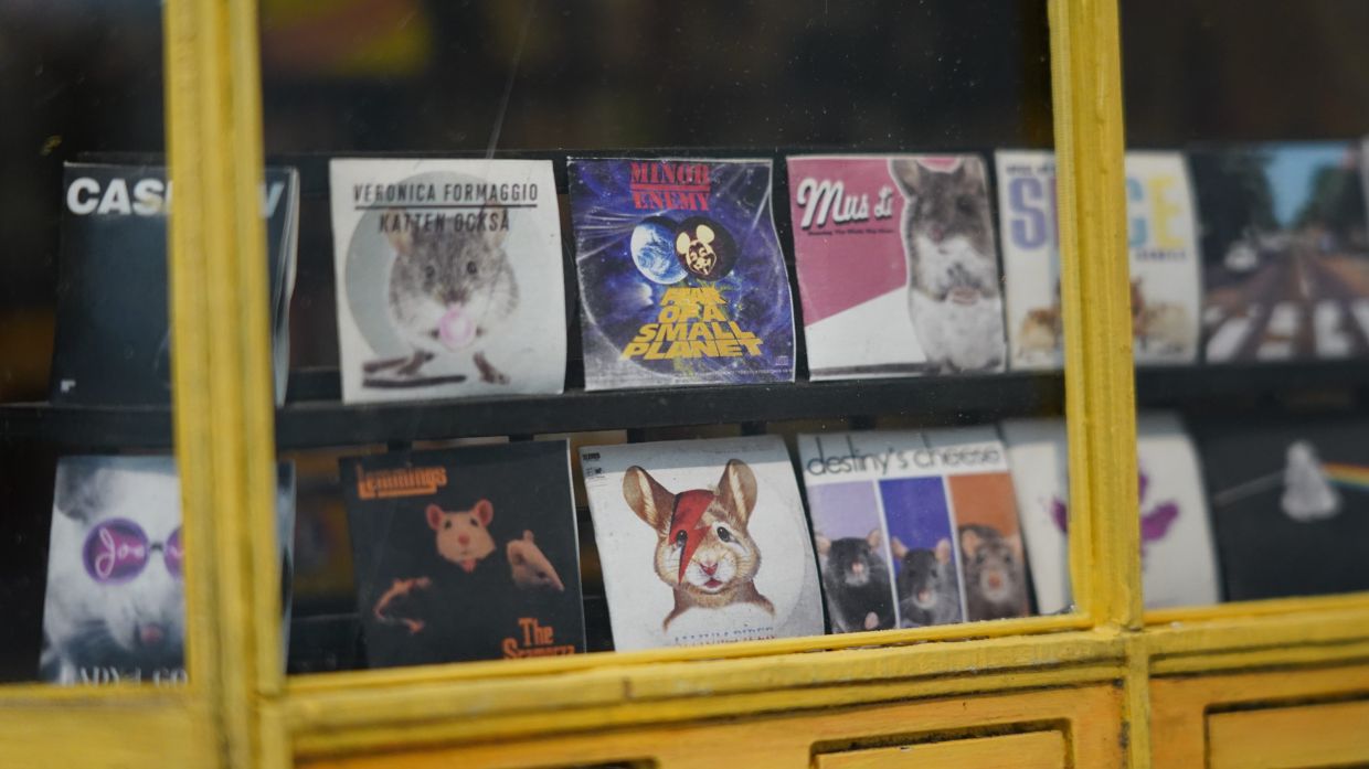 'Ricotta Records' 2020 by Anonymouse on display at Skissernas Museum in Lund, southern Sweden. Photo: AP 