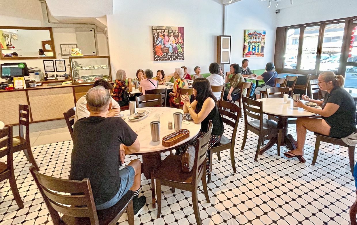 A view of the restaurant’s cosy dining space.