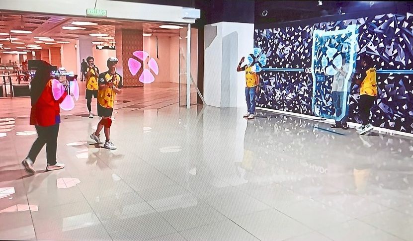 A highlight of the meet is digital dodgeball, depicted on screen as play ensues, and explained by Hado Malaysia representatives (below). It is part of MAD’s roadmap to draw youths into the game. 