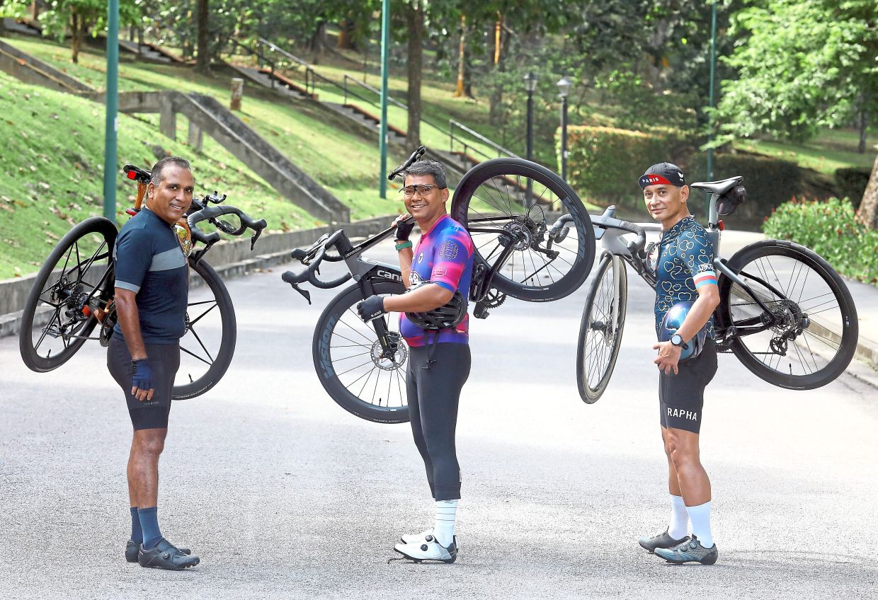 For (from left) Chandran, Adissadikin and Dr Jeffrey Jeswant, cycling has evolved from a means of staying healthy to a way of fostering camaraderie and friendship.