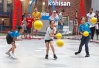 Young Hippos prove their strength in foam dodgeball