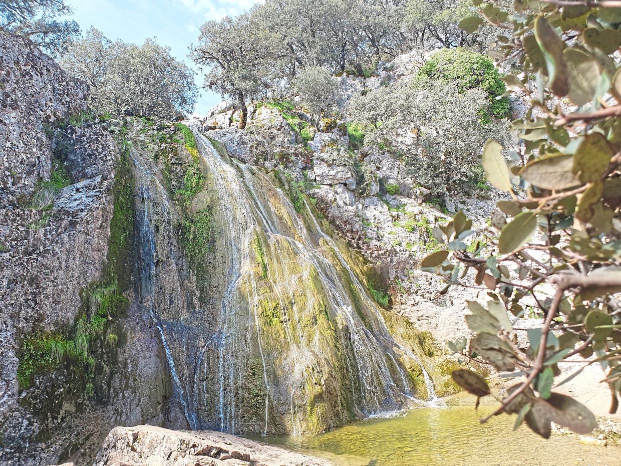 Waterfalls and rugged rocks are typical in the Sierras Subbeticas National Park.