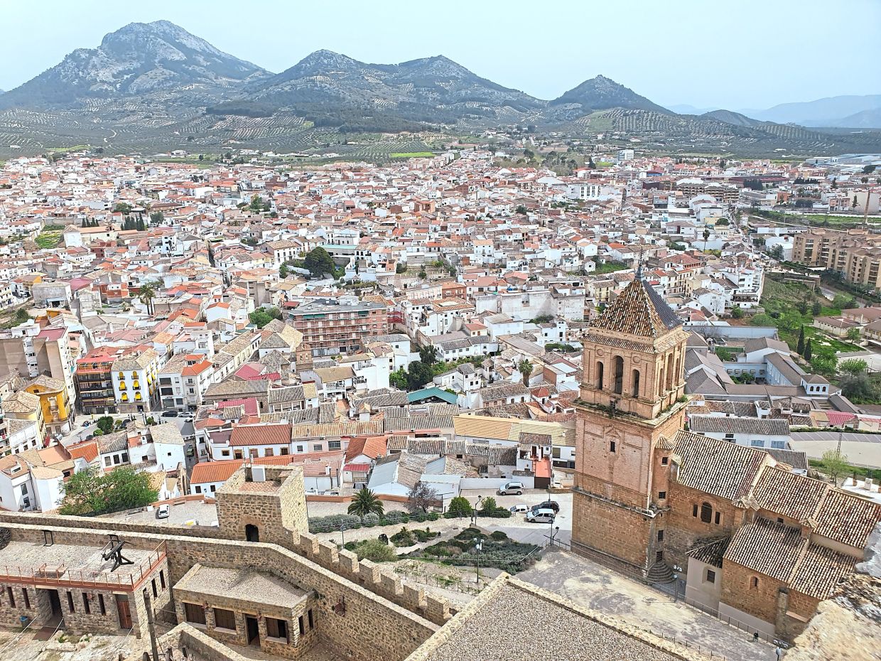 A view of Alcaudete from the castle of the Calatrava order. 
