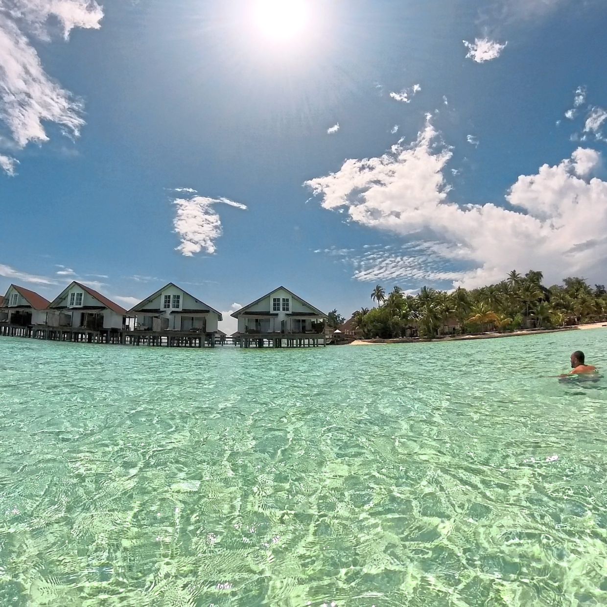 Over water chalets offer charming staysin the idyllic archipelago.