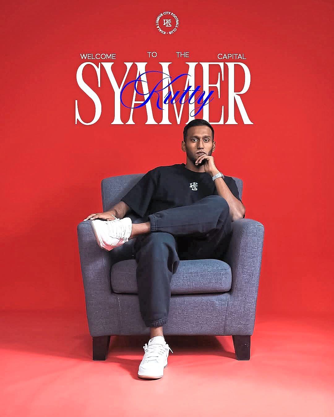 New challenge: Syamer Kutty Abba posing for a photograph after signing for Kuala Lumpur. — Kuala Lumpur City