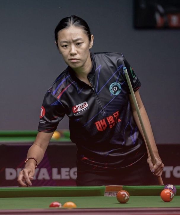 Focused: Klaudia Djajalie in action during the Commonwealth Championships women’s blackball event in Mauritius.