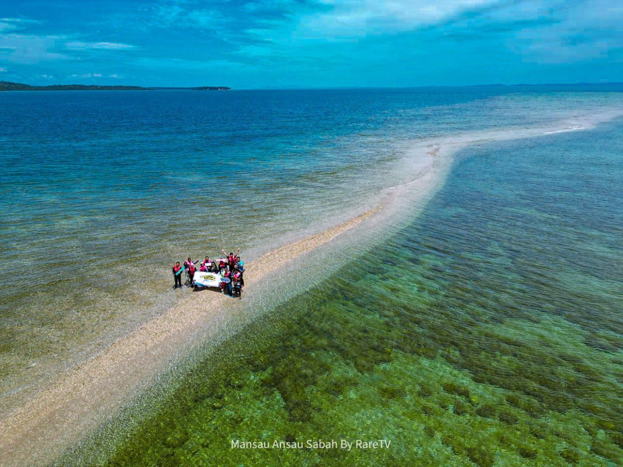Aerial view of the floating coral.