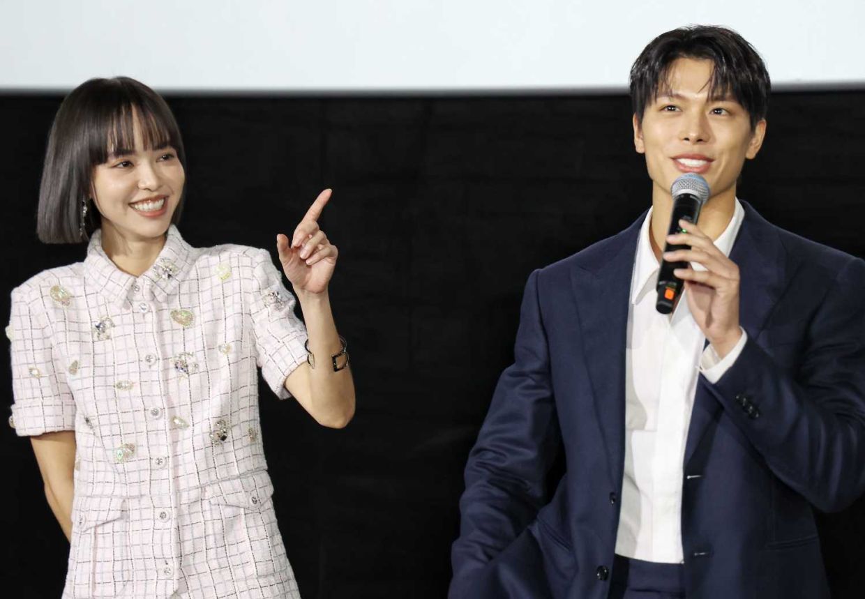 Yong and Lim at the press conference for 'Step Dave' in Kuala Lumpur. Photo: MUHAMAD SHAHRIL ROSLI/The Star