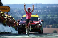 Cycling-Healy solos to win Tour stage six, Van der Poel retakes yellow by one second