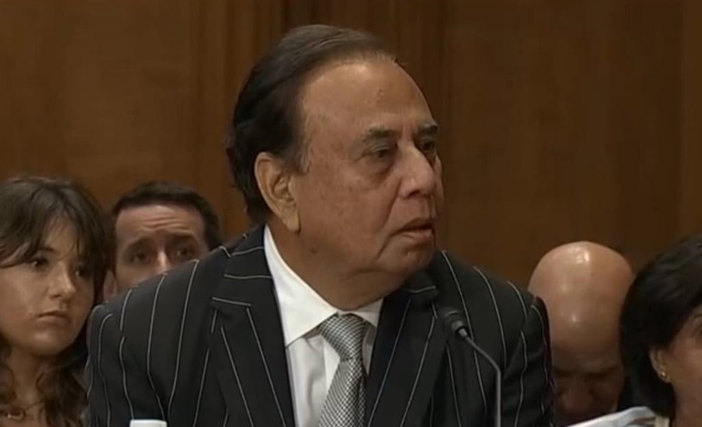 Anjani Sinha at his Senate confirmation hearing on Wednesday. -- Photo: C-Span via South China Morning Post