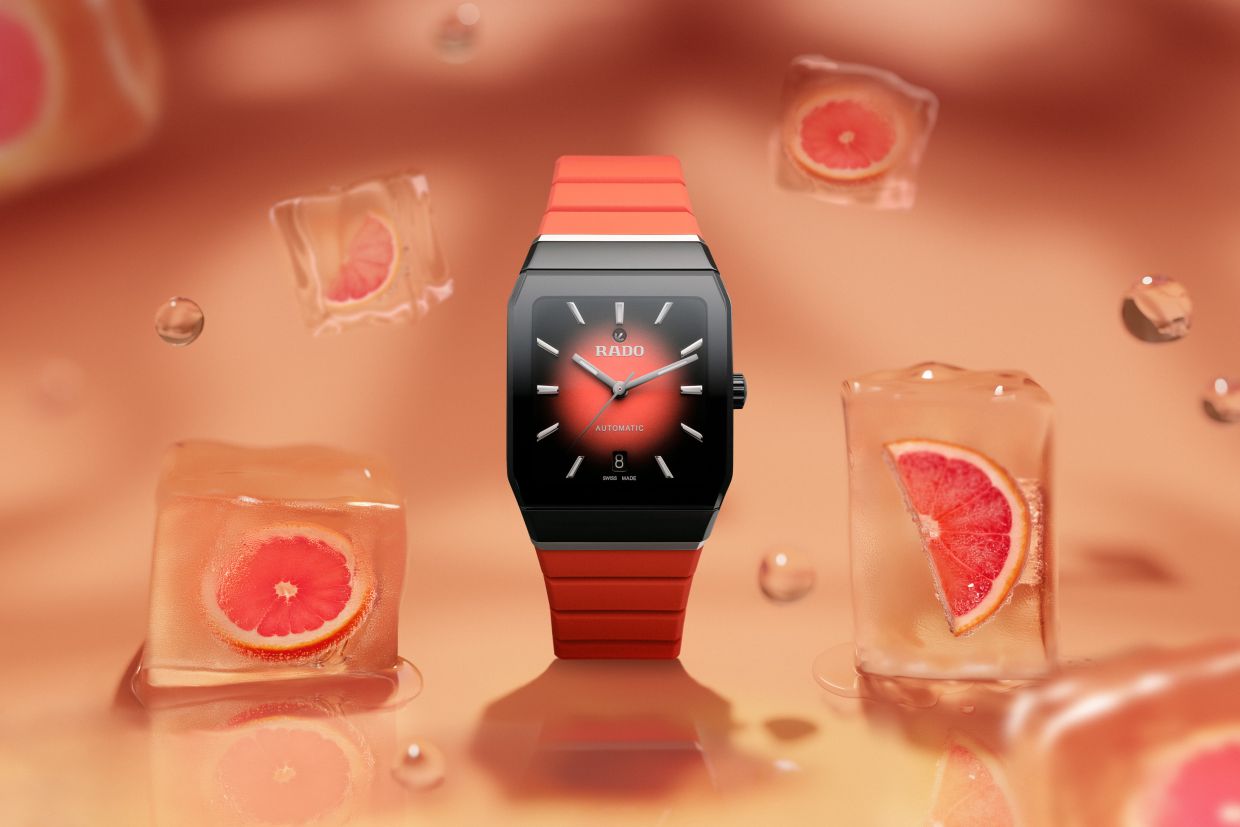 The Rado Anatom in grapefruit red.