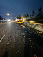 Road accident in Sabak Bernam causes chemical spill