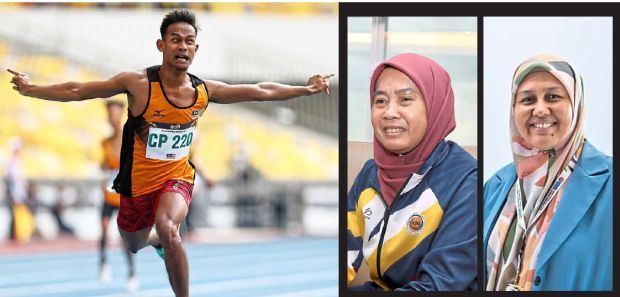 Ramping up the efforts: Mohd Ridzuan Puzi is one of the athletes who was uncovered by iTalent. Inset: Azura Abidin (left) and Siti Mariam Ahmad Tobias believe more visibility is needed for PwD.