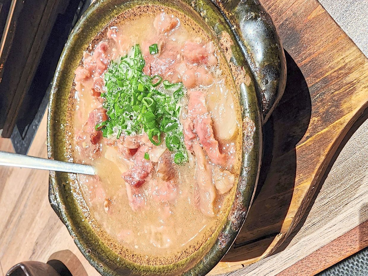 The wagyu tendon soup makes use of beef tendon and off-cuts.