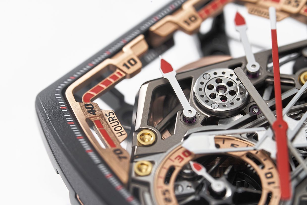 Zooming in on the RM 43-01 movement.