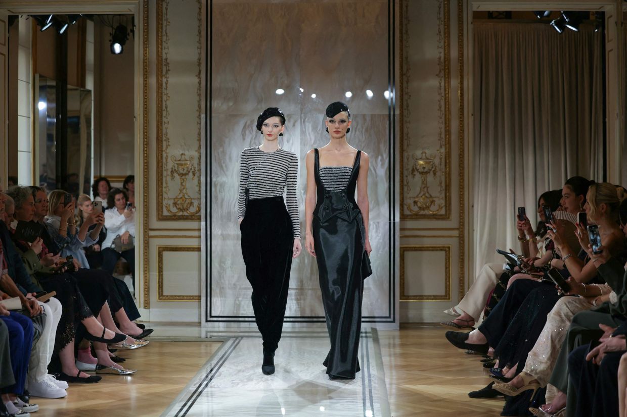 Models present creations for Giorgio Armani Prive during the Autumn/Winter 2025 Paris Couture Week. Photo: AFP