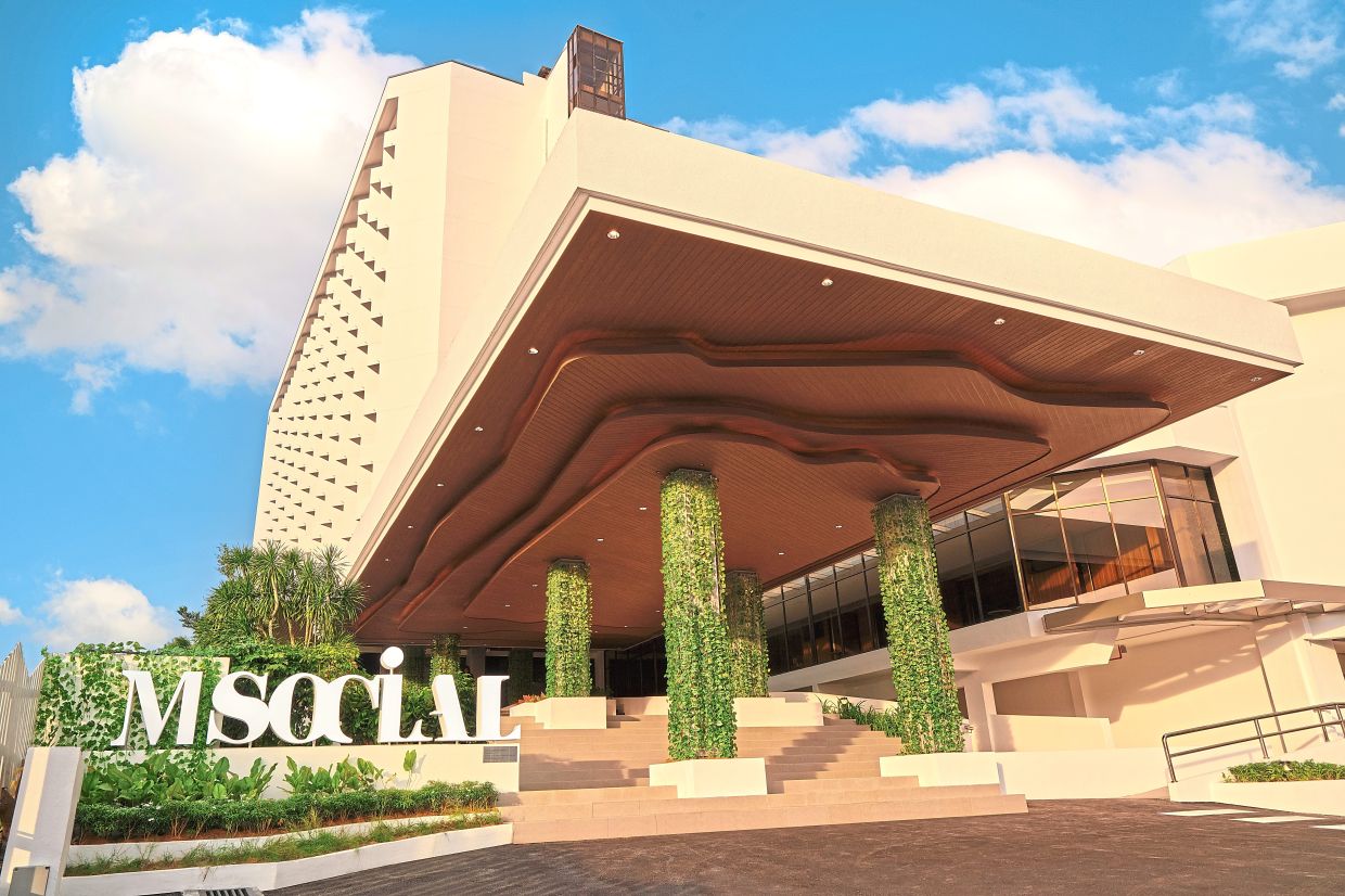 M Social Resort Penang’s facade design was inspired by the island’s greenery and coastlines.