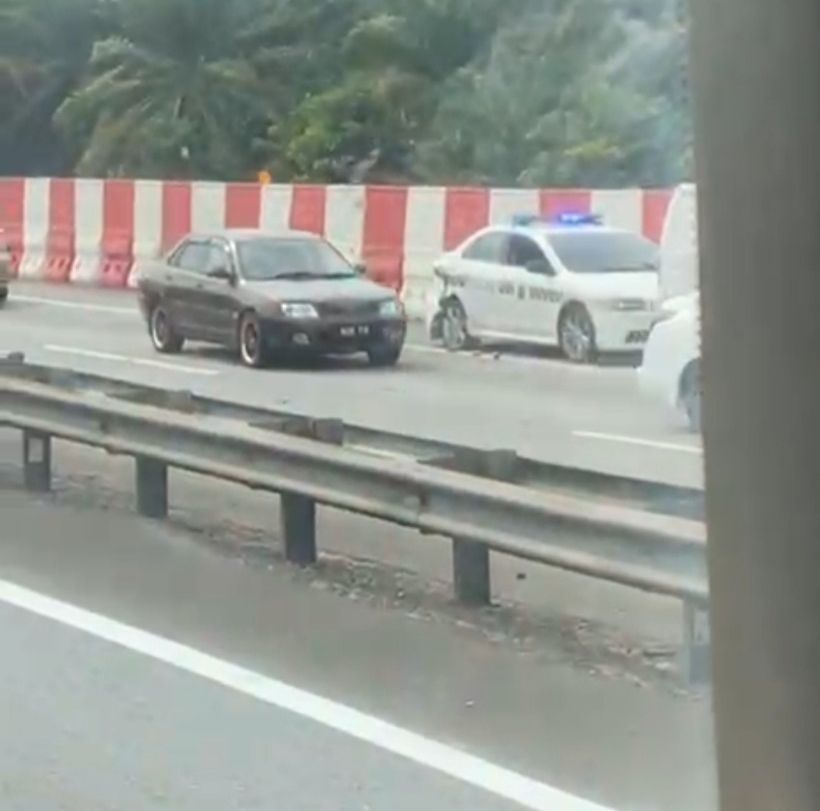 The police car after the accident.