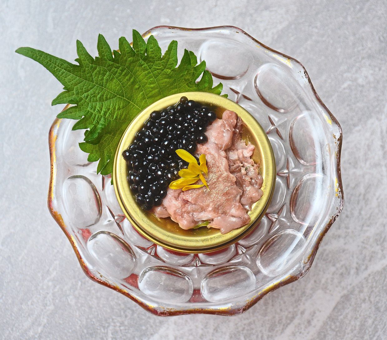 The Shimomuragyu and caviar is a decadent pairing.