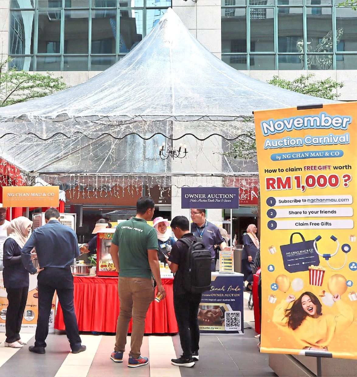 Participants checking out various deals at the lively Auction Carnival last year.