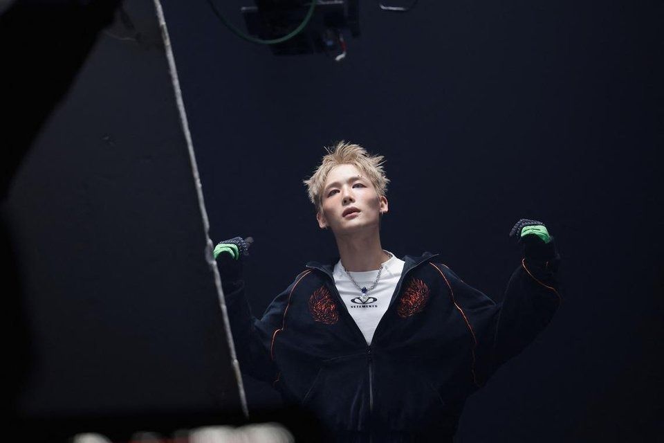 Hyuk, who defected from North Korea, filming a scene for 1VERSE’s new music video in Seoul on May 21. - ReutersPHOTO: REUTERS