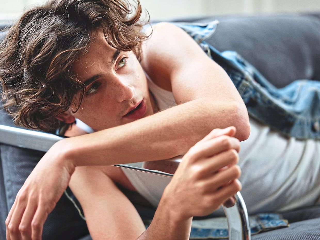 Timothee Chalamet showed off his arms in a fragrance campaign. Photo: Chanel