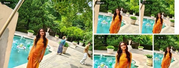 Before using AI recompose (left), and after using AI recompose (right).