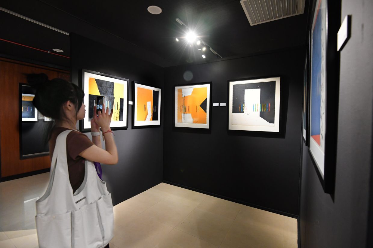 A view Japanese senior artist Yoshisuke Funasaka's printmaking exhibition at Museum of Asian Art, Universiti Malaya, KL. Photo: The Star/Ong Soon Hin