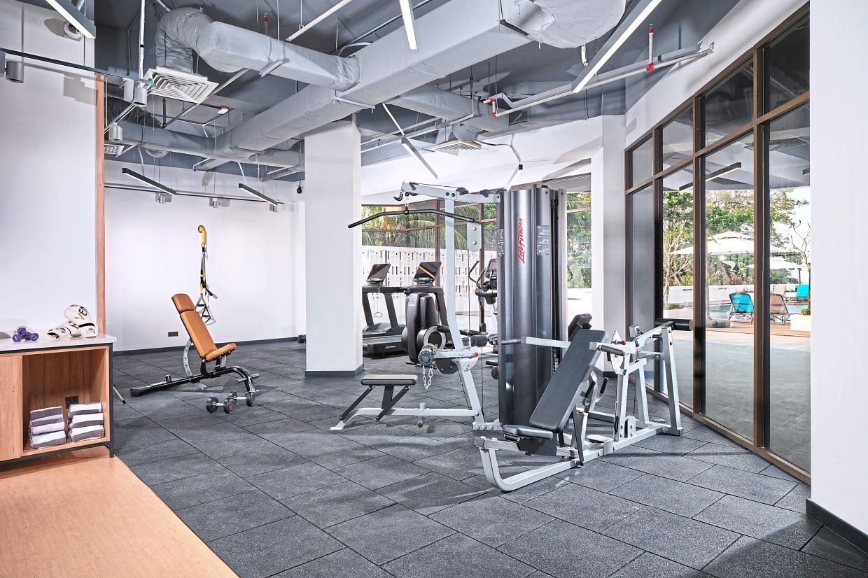 A 24-hour gym enables the hotel’s guests to work out at their convenience.