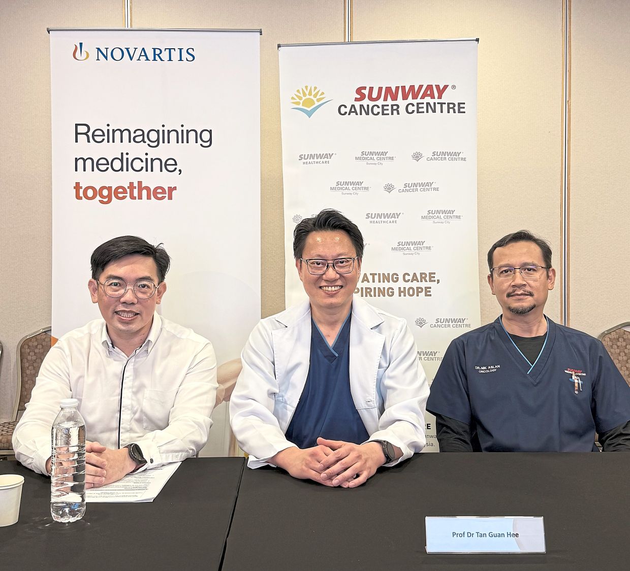 From left: Assoc Prof Teik Hin, Prof Tan and Dr Nik were the three medical professionals who led the roundtable discussion on RLT. — Handout