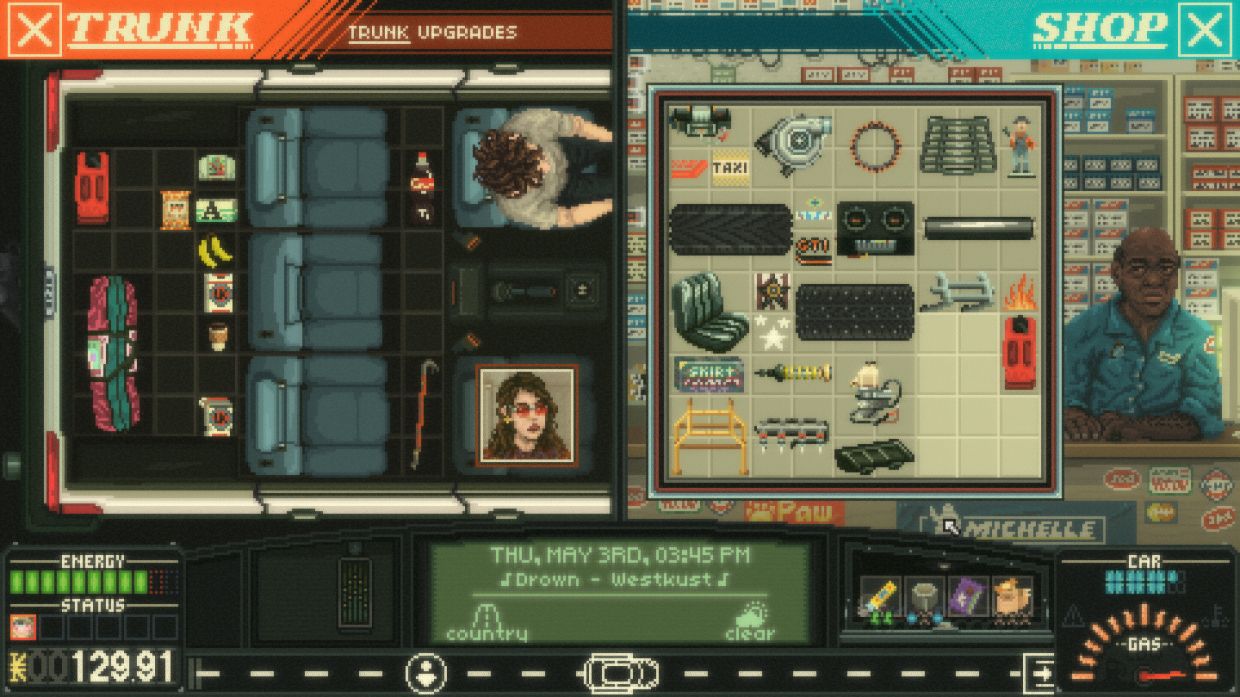 Which important items still need to go from the shop to the boot?